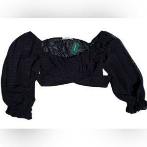 NWT Simons Bisou's Project Cropped Longsleeve Blouse M/L